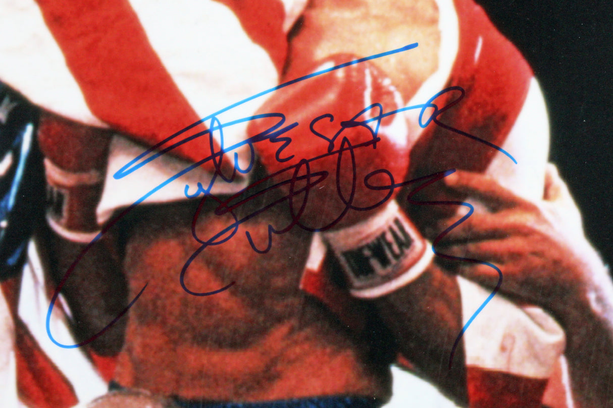 Sylvester Stallone Rocky Signed Horizontal Flag 16x24 Photo BAS #AE09500