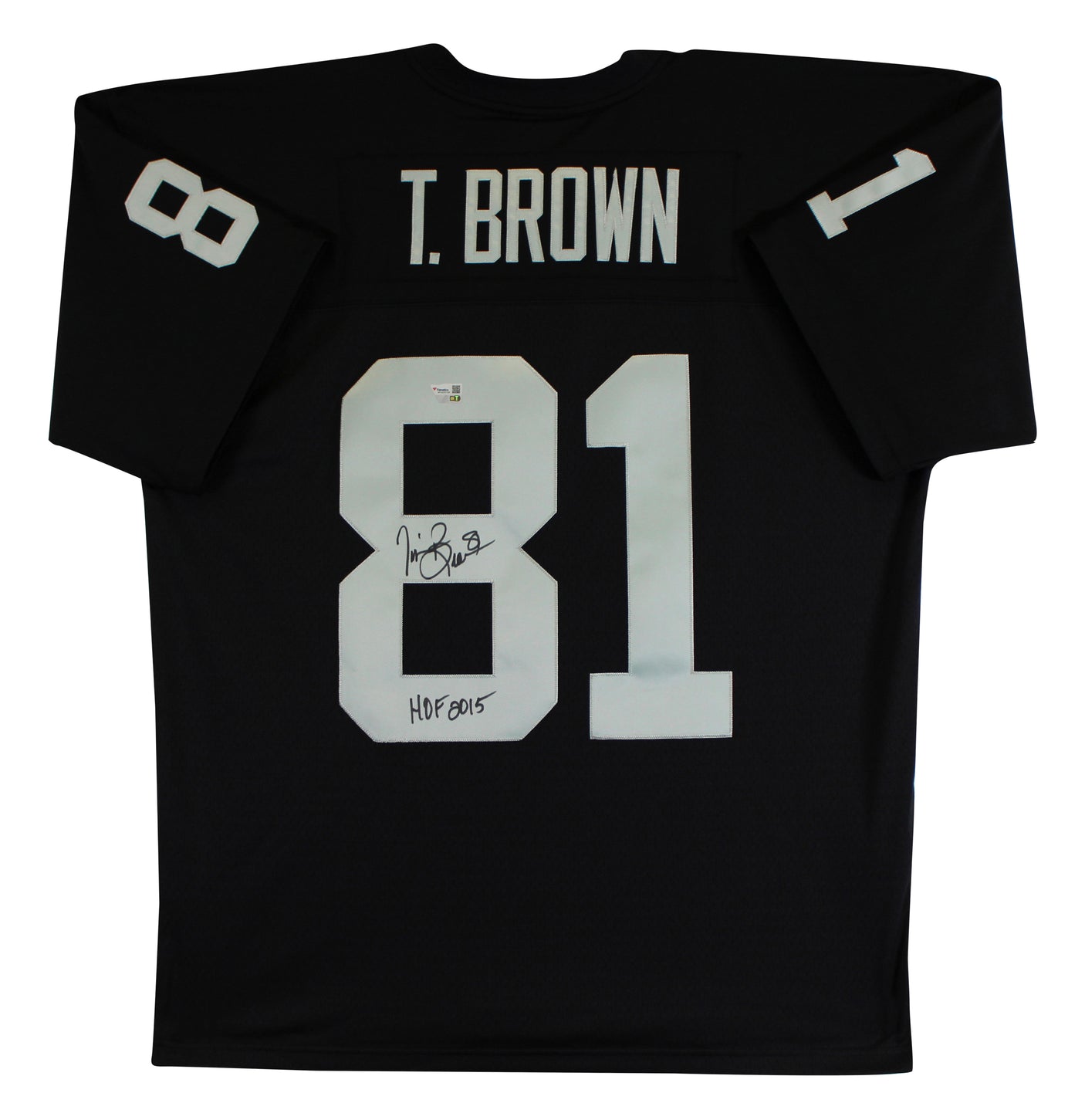 Raiders Tim Brown "HOF 2015" Authentic Signed Black M&N TB Jersey Fanatics