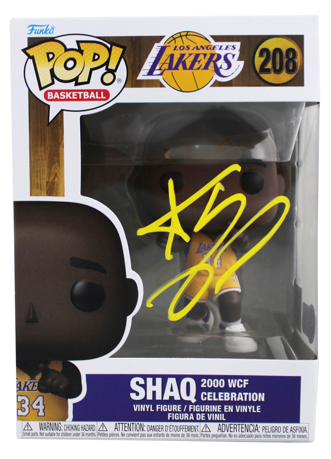 Lakers Shaquille O'Neal Signed #208 Funko Pop Vinyl Figure BAS Witness #3W386155