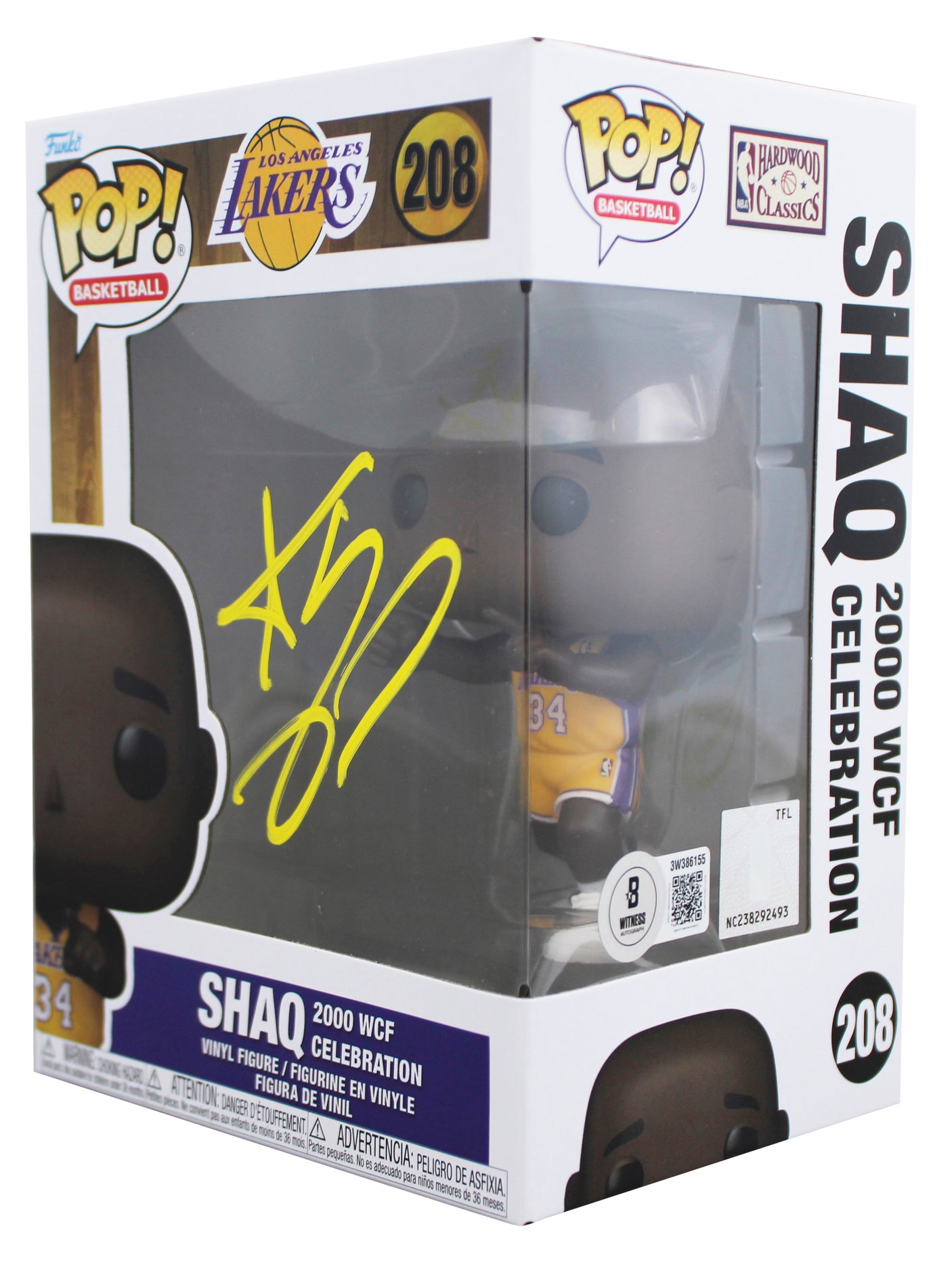 Lakers Shaquille O'Neal Signed #208 Funko Pop Vinyl Figure BAS Witness #3W386155