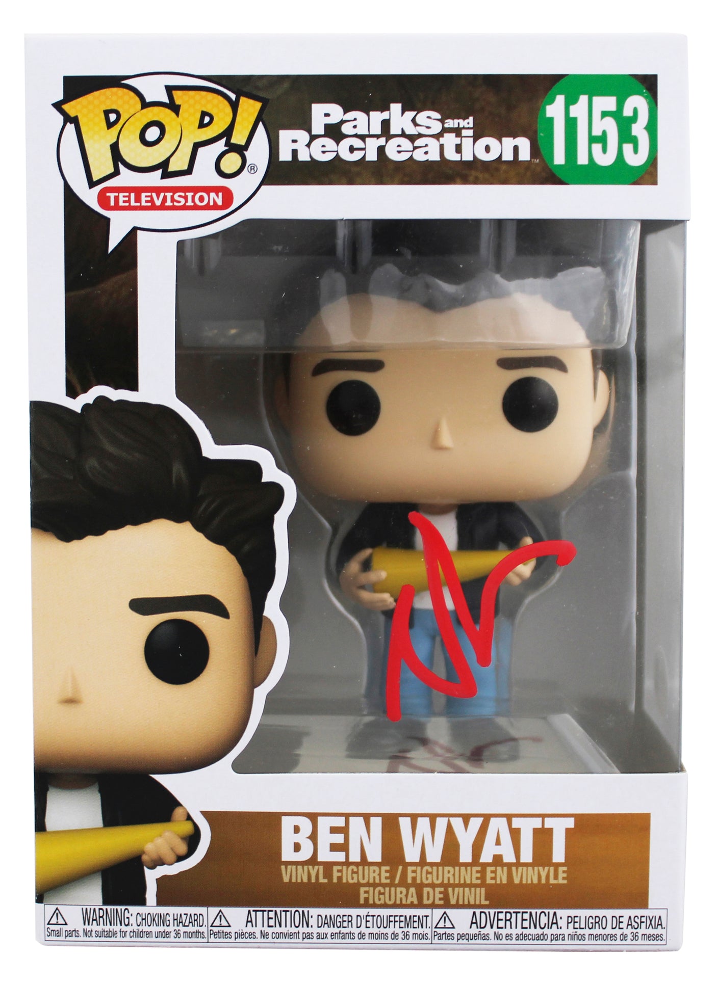 Adam Scott Parks & Recreation Signed Ben #1153 Funko Pop Figure JSA #CH64141