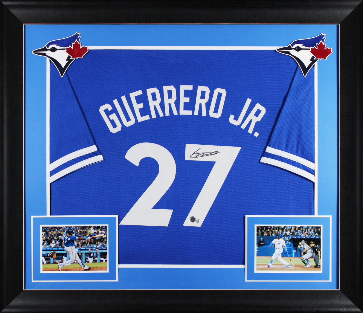 Vladimir Guerrero Jr. Authentic Signed Blue Pro Style Framed Jersey BAS 2