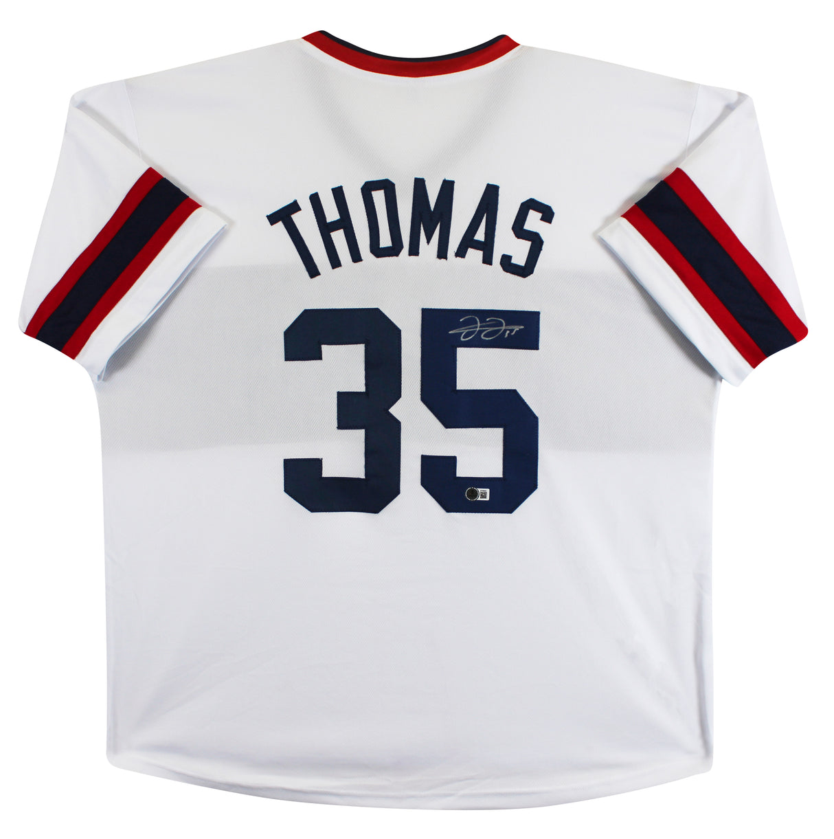 Frank Thomas Authentic Signed White Throwback Pro Style Jersey BAS Witnessed