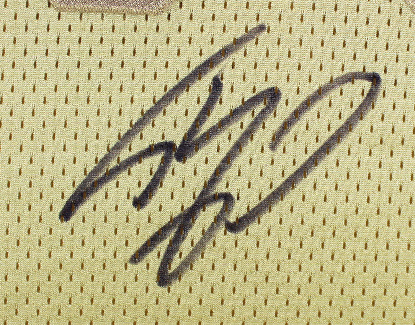 Lakers Shaquille O'Neal Signed Gold 96-97 M&N HWC Swingman Framed Jersey BAS Wit