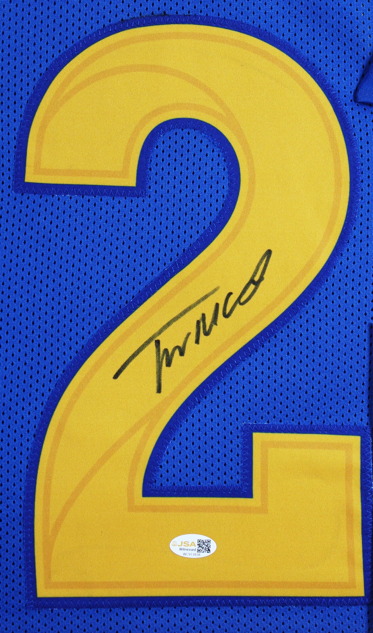 Trent McDuffie Authentic Signed Blue Pro Style Framed Jersey JSA Witness