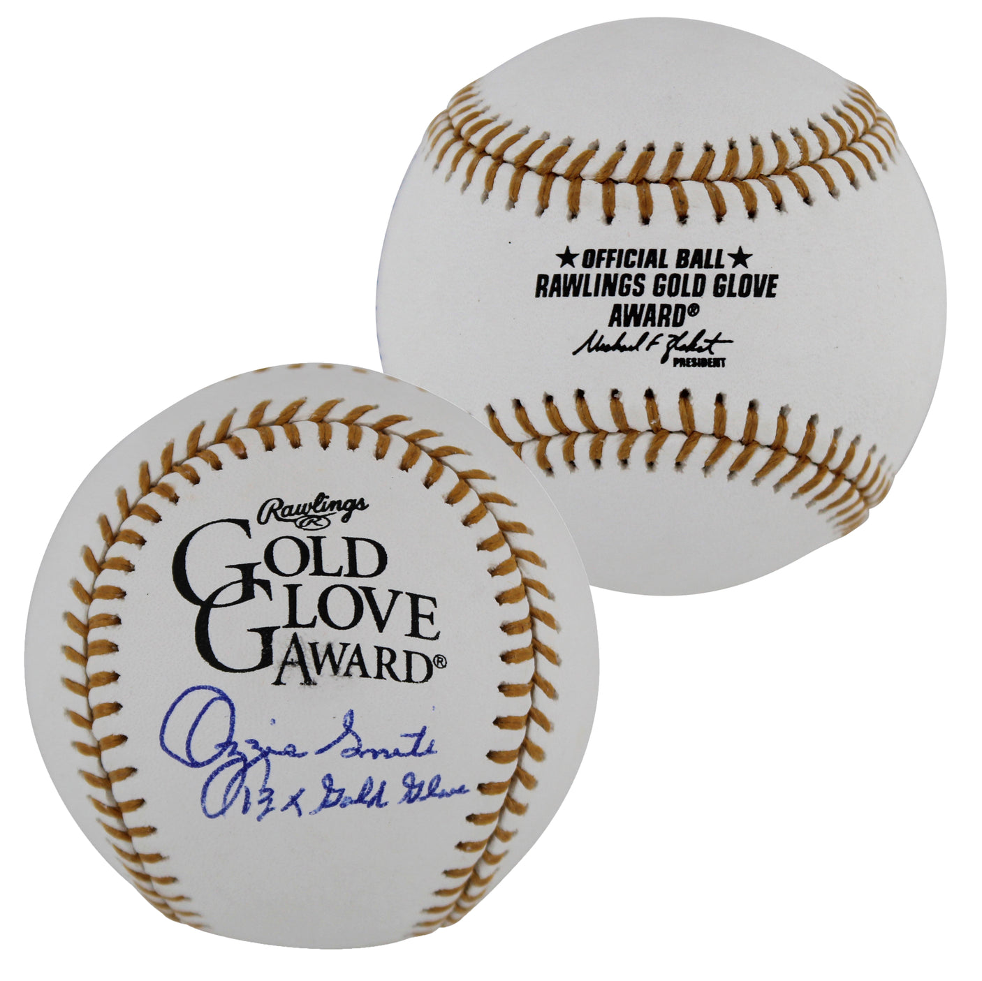 Cardinals Ozzie Smith "13x Gold Glove" Signed GG Logo Oml Baseball w/ Case Fan