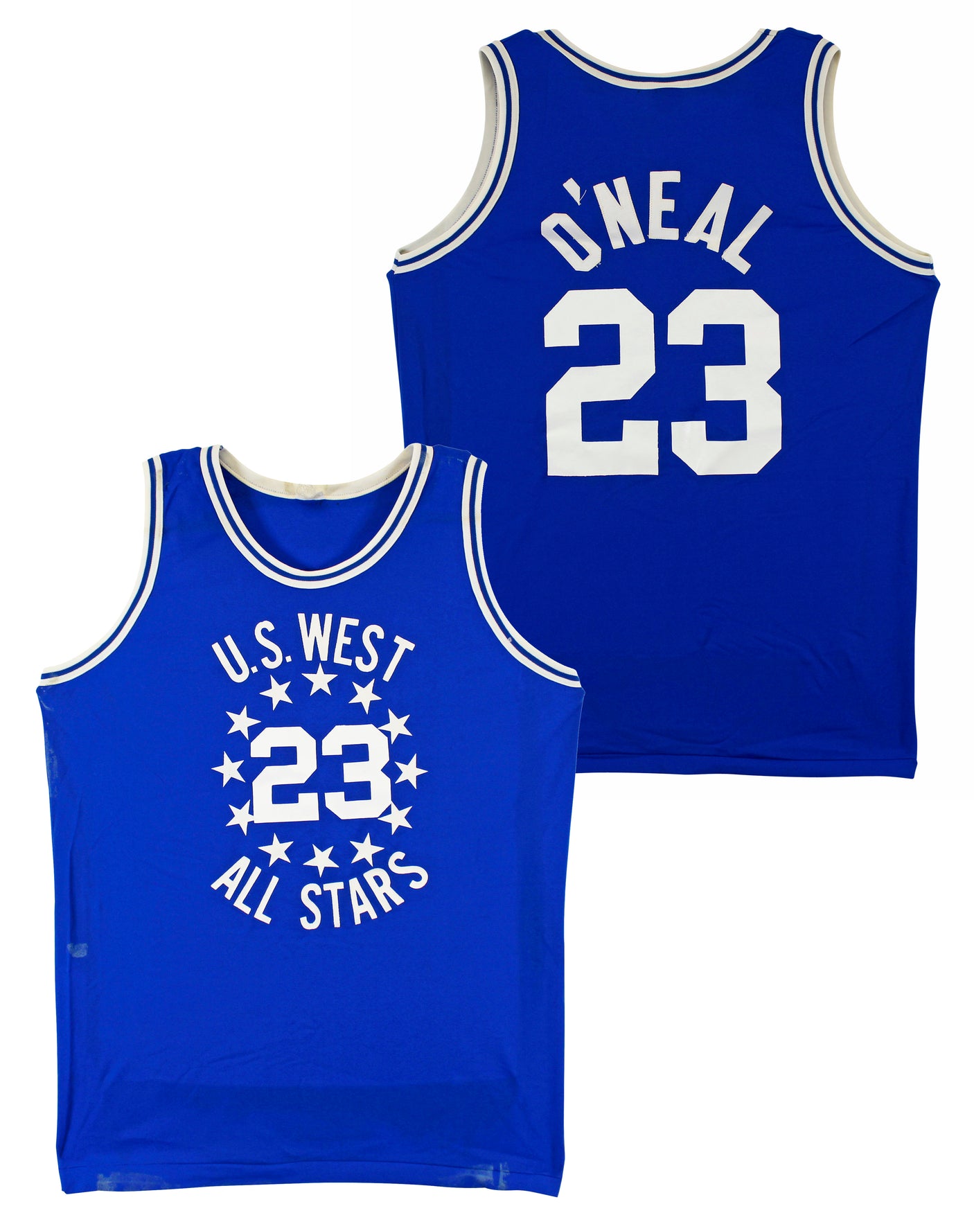 Shaquille O'Neal Game Worn Blue 1989 High School ASG Jersey SIA Photomatched