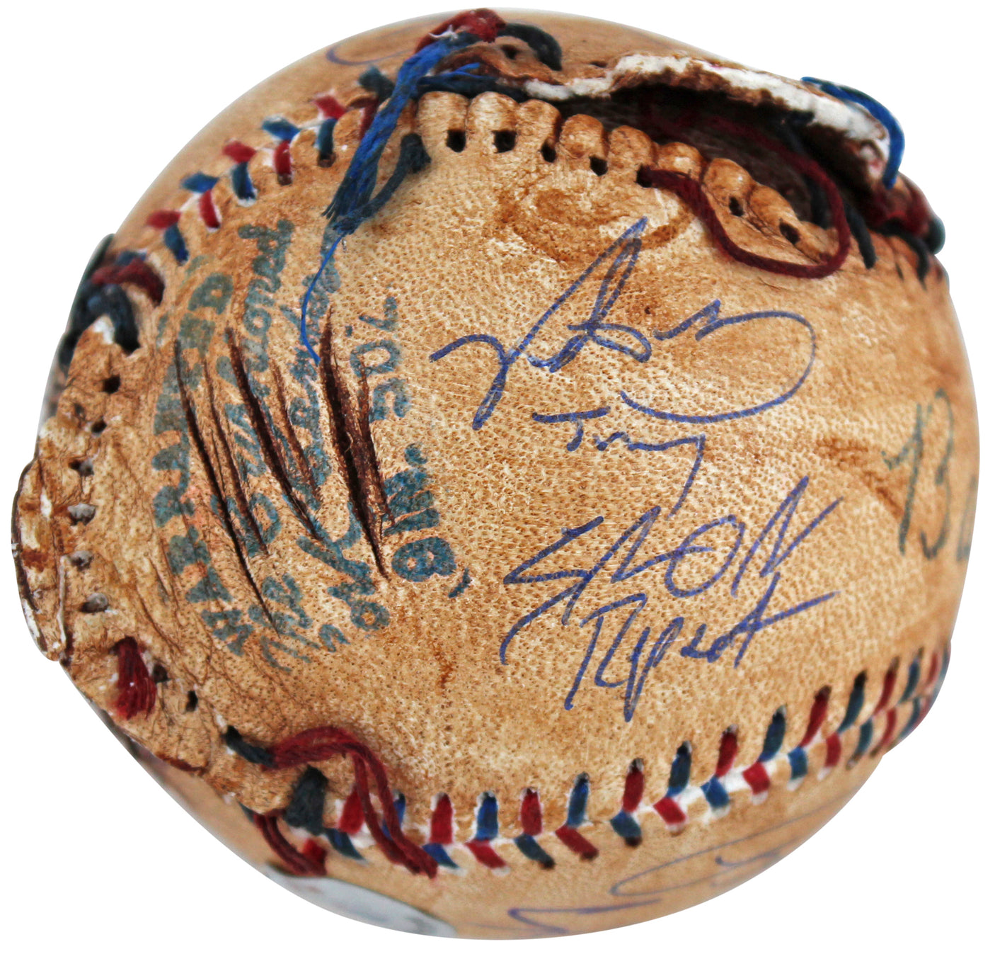 Sandlot (8) Guiry, Leopardi, Renna +5 Signed Chewed Baseball w/ Case BAS