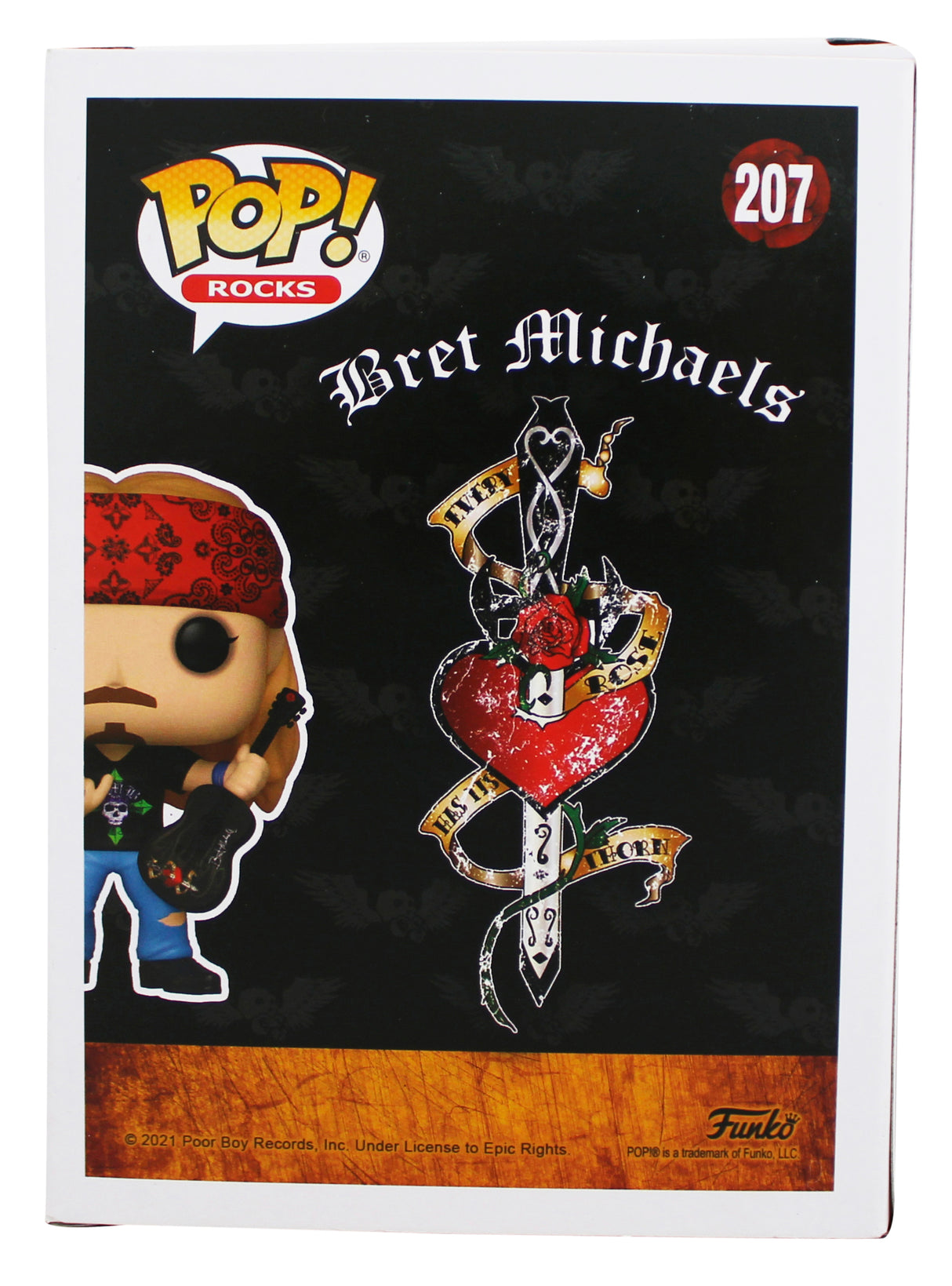 Bret Michaels Poison Authentic Signed Bret Michaels #207 Funko Pop Figure JSA