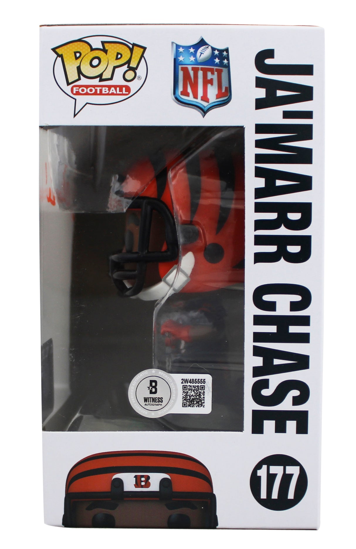 Bengals Ja'Marr Chase Authentic Signed #177 Funko Pop Vinyl Figure BAS Witnessed