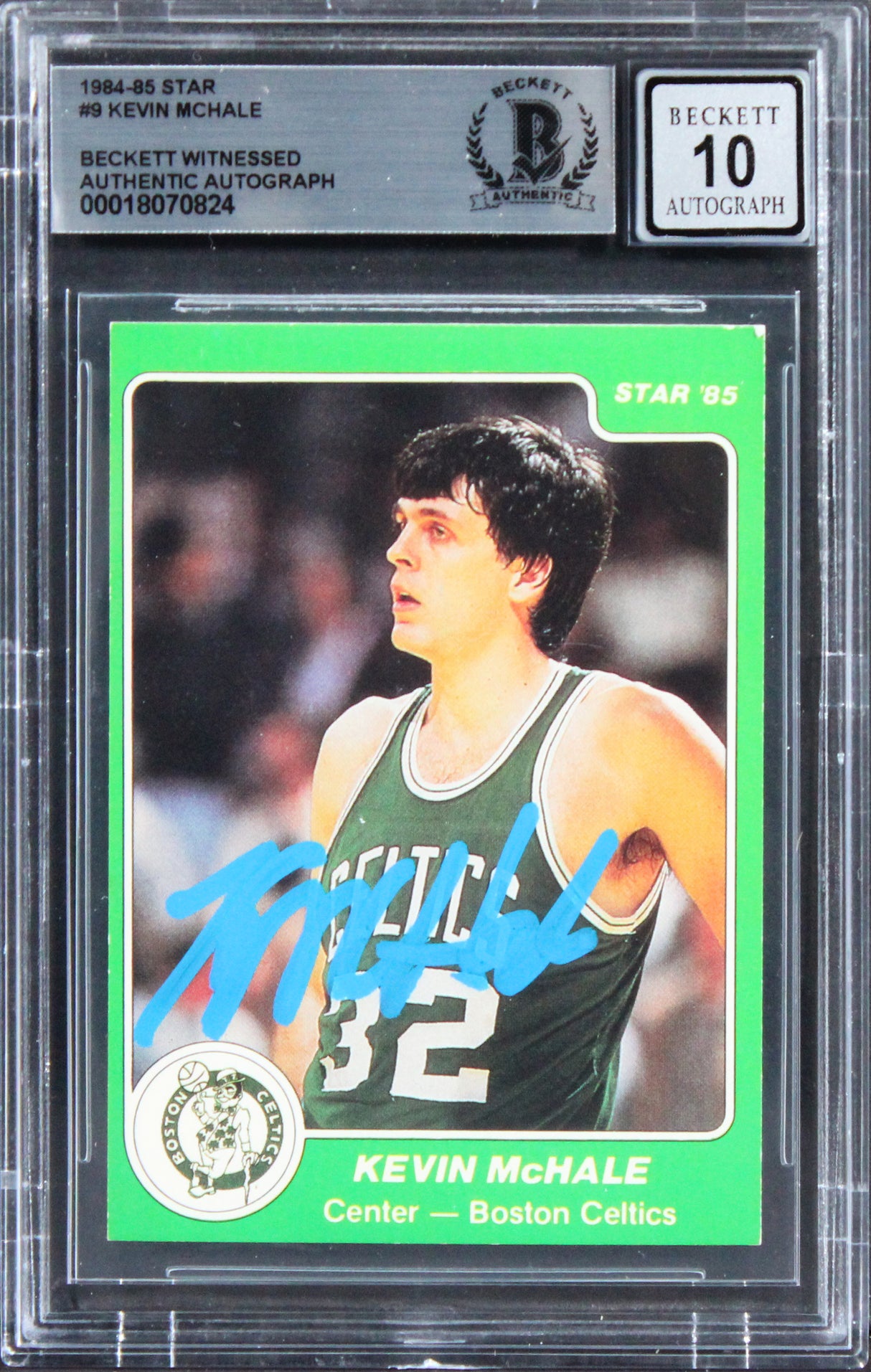 Celtics Kevin McHale Signed 1984 Star #9 Card Auto Graded Mint 10! BAS Slabbed