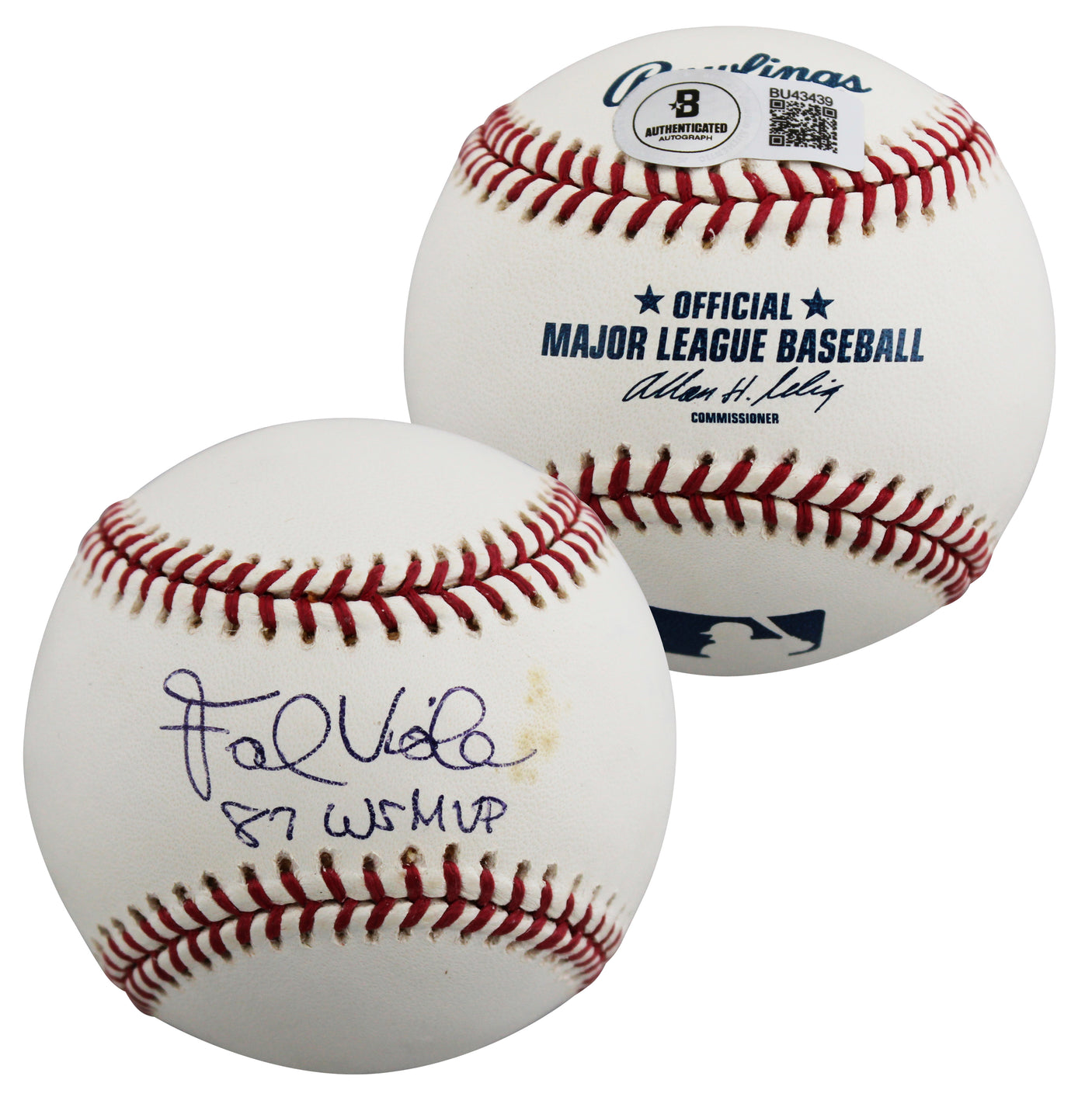 Twins Frank Viola "87 WS MVP" Authentic Signed Selig OML Baseball BAS #BU43439