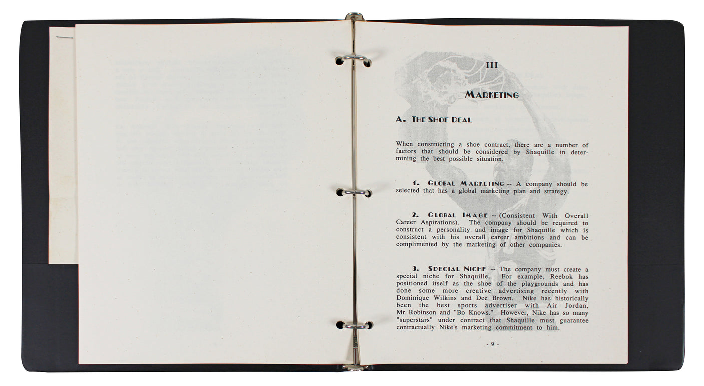 Shaquille O'Neal Signed 1988 Agency Road Map Presentation Binder Letter BAS