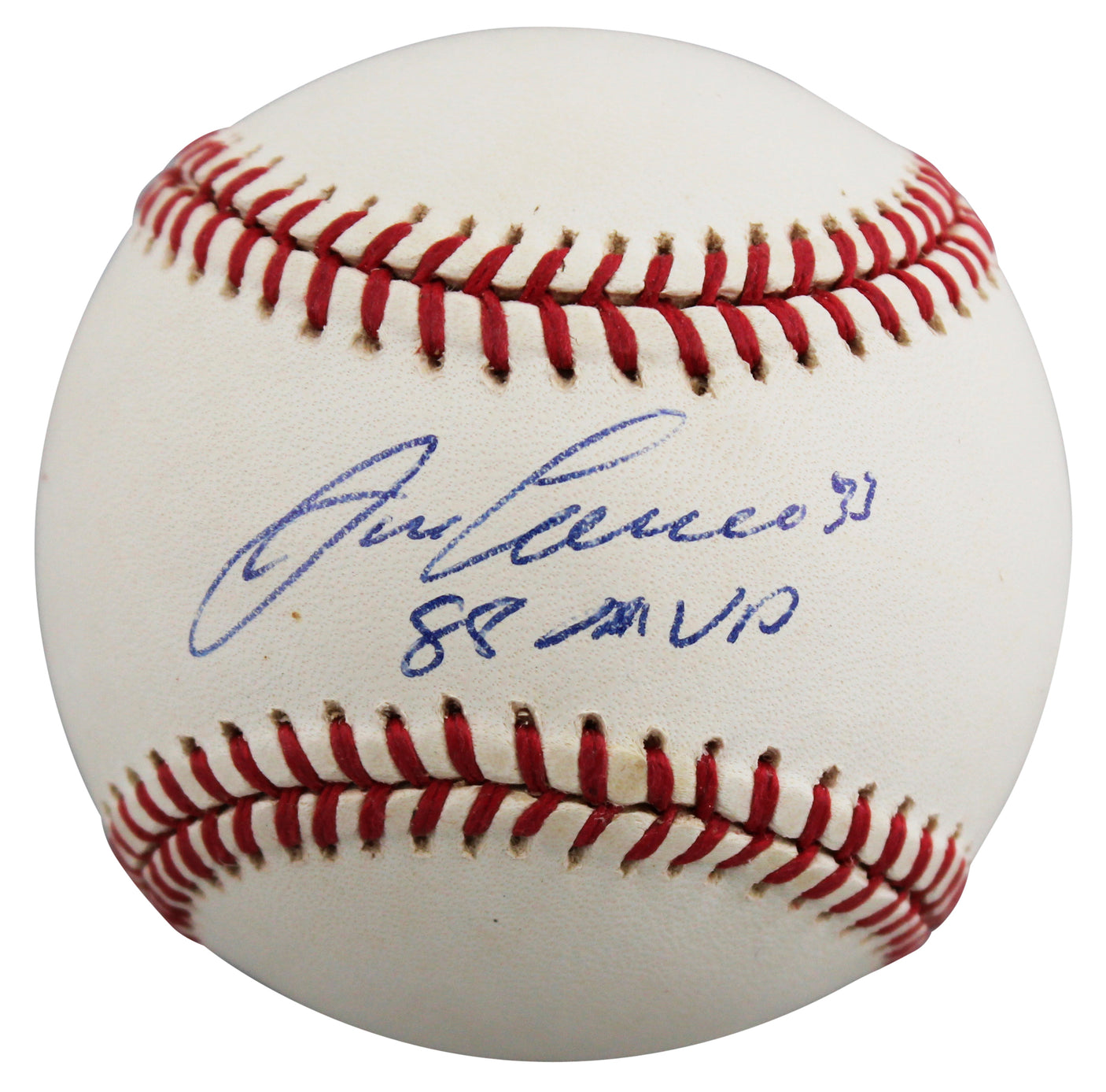Athletics Jose Canseco "88 MVP" Signed Gene Budig OAL Baseball BAS #BU87531