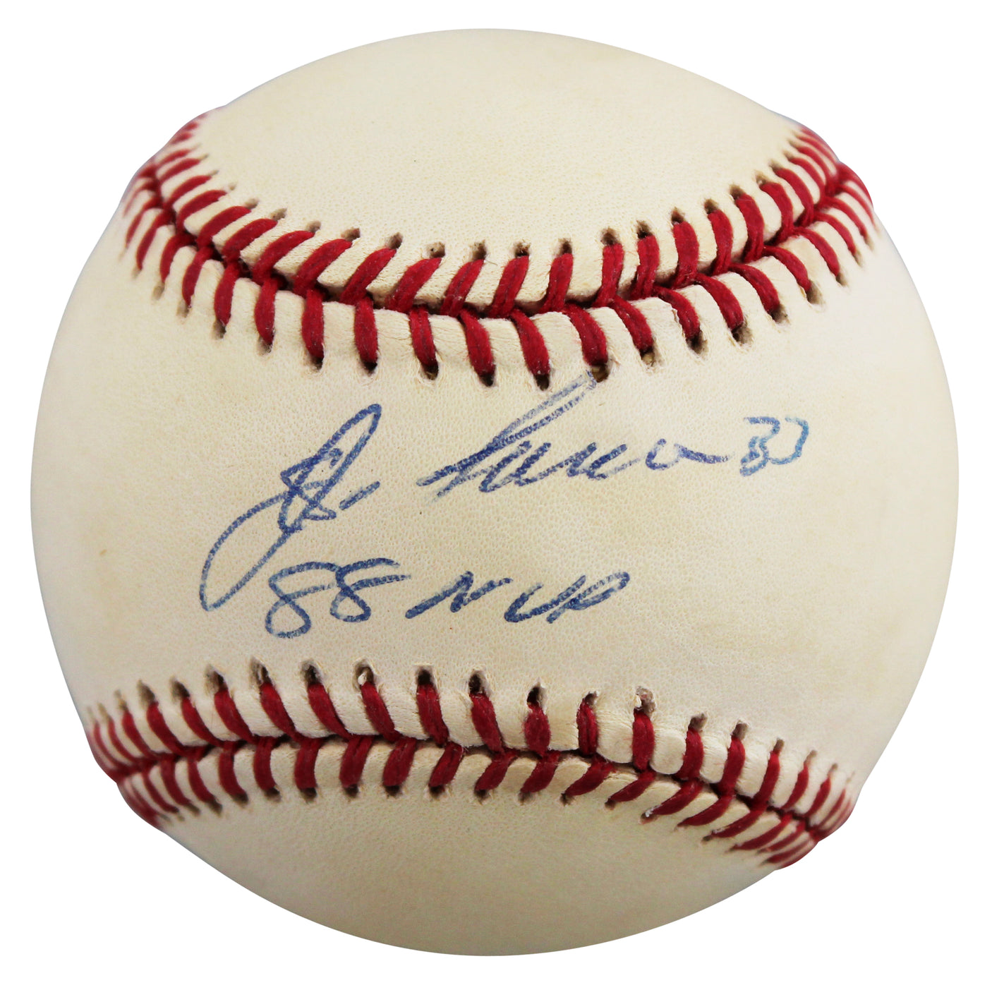 Athletics Jose Canseco "88 MVP" Signed Gene Budig OAL Baseball BAS #BU87533