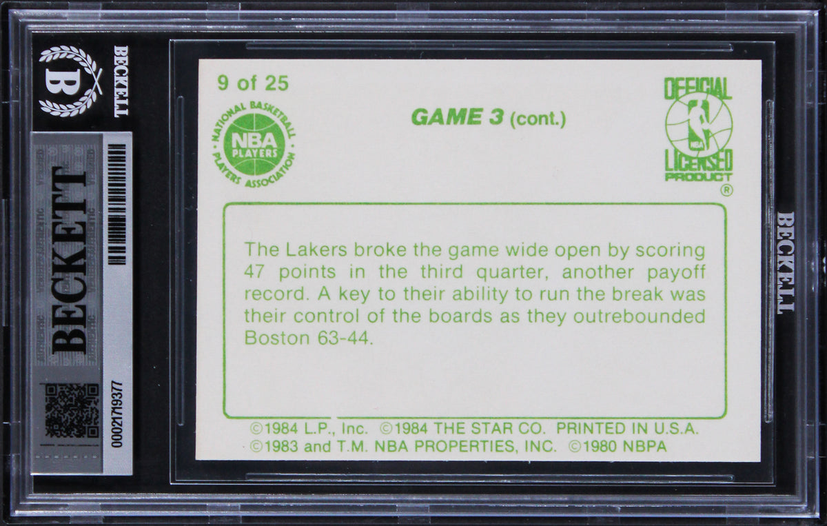 Lakers James Worthy Signed 1984 Star Celtics Champs #9 Card Auto 10! BAS Slabbed