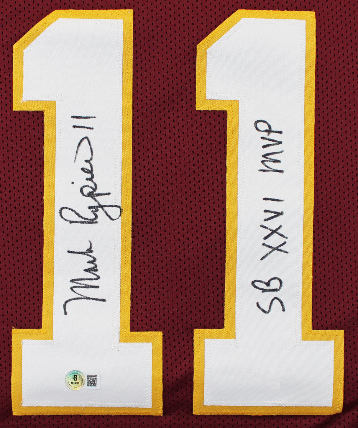 Mark Rypien "SB XXVI MVP" Signed Maroon Pro Style Framed Jersey BAS Witnessed 2