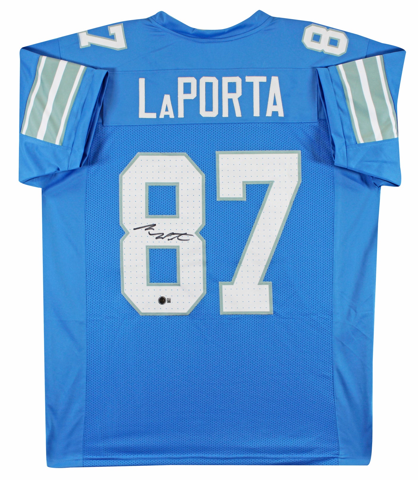 Sam Laporta Authentic Signed Blue Pro Style Jersey Autographed BAS Witnessed 1