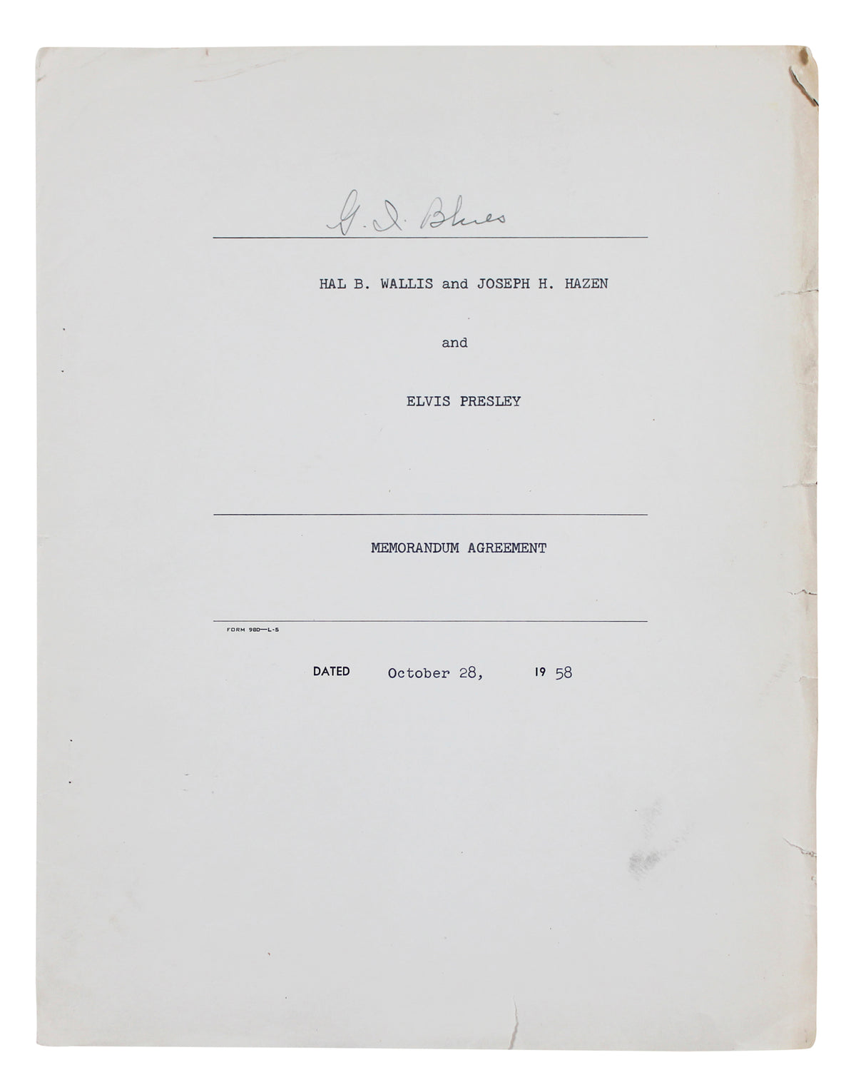 Elvis Presley Authentic 2x Signed 1958 G.I. Blues Contract PSA & JSA LOAs