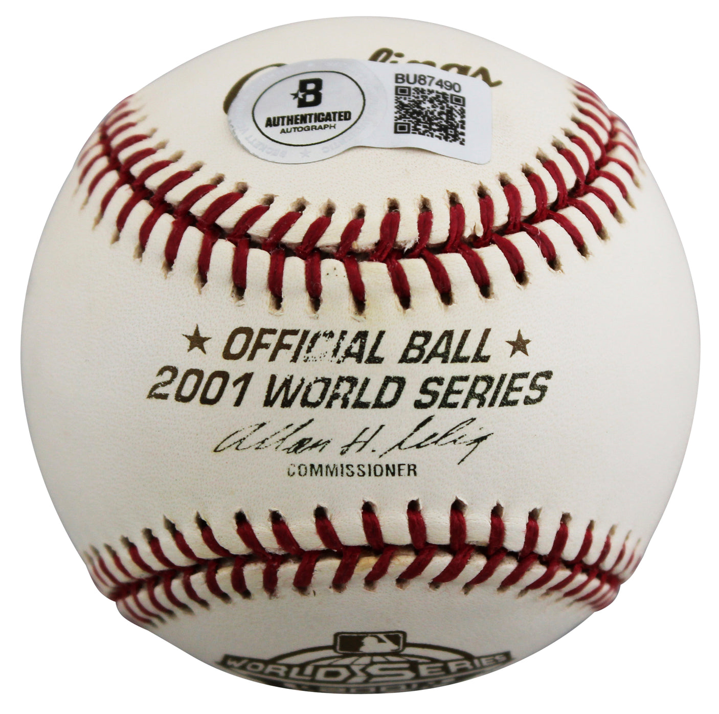 D-Backs Mark Grace Authentic Signed 2001 WS Logo OML Baseball BAS #BU87490