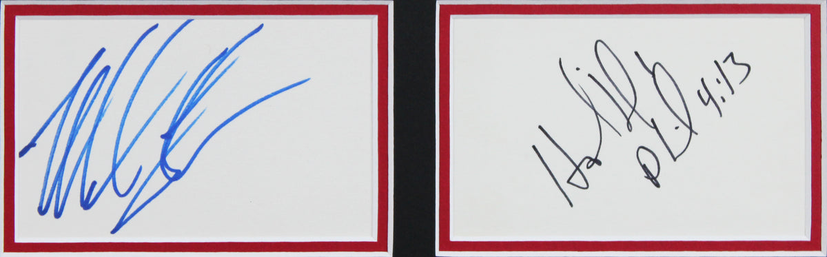 Mike Tyson & Evander Holyfield Signed & Framed 3x5 Index Card BAS #AD04967