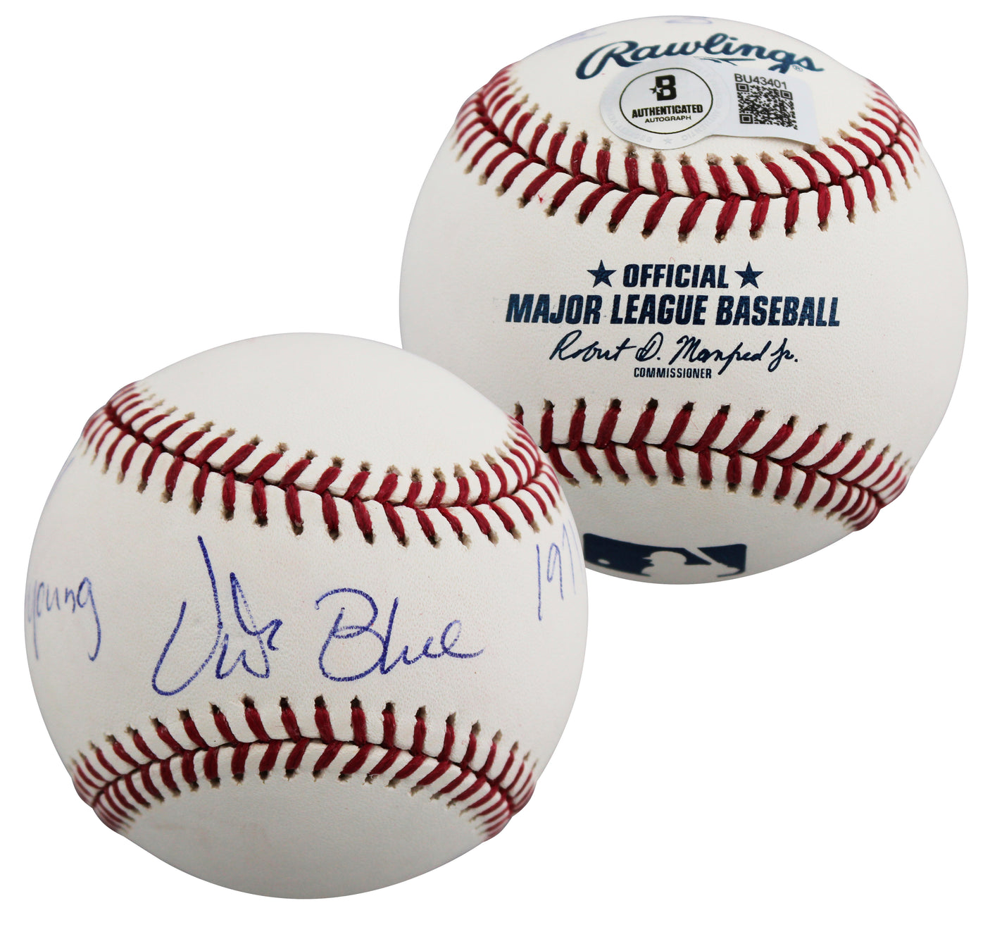 Athletics Vida Blue "71 Cy Young, 71 MVP" Signed OAL Baseball BAS #BU43401