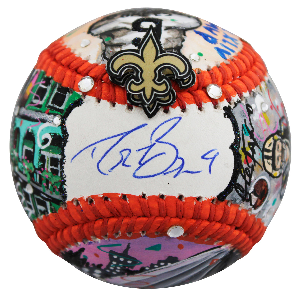 Saints Drew Brees Signed Charles Fazzino Artwork Baseball Fanatics #WN55913416