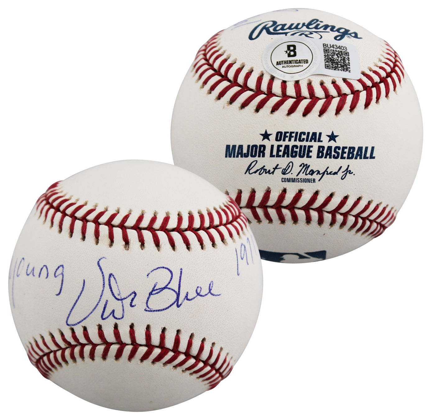 Athletics Vida Blue "71 Cy Young, 71 MVP" Signed OAL Baseball BAS #BU43403