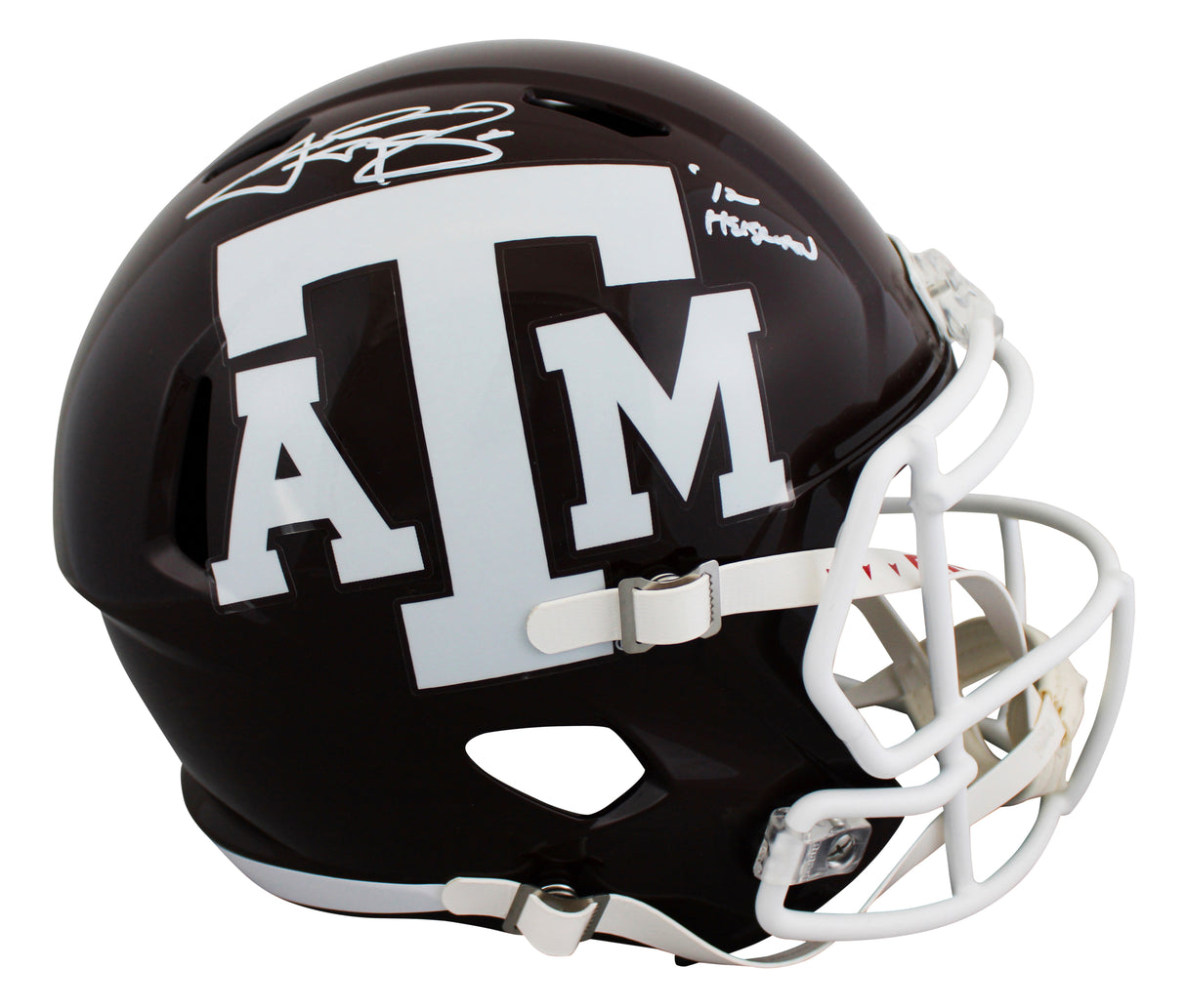 Johnny Manziel Autographed/Inscribed "12 Heisman" Texas A&M Aggies Speed Full Size Helmet BAS Witnessed