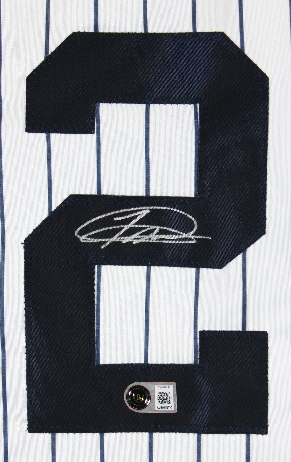 Jasson Dominguez Authentic Signed White Pinstripe Pro Style Jersey BAS