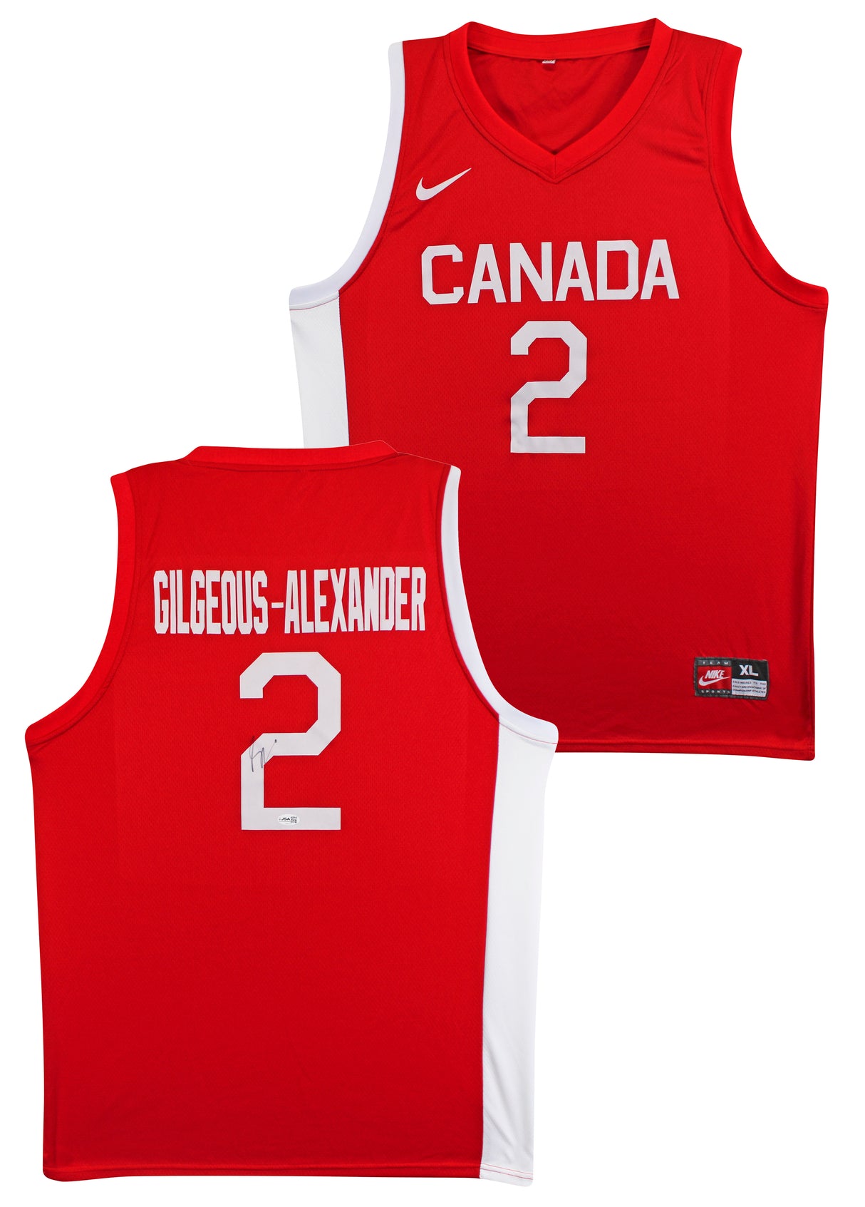 Shai Gilgeous-Alexander Signed Red Nike Team Canada Swingman Jersey JSA #CN07327