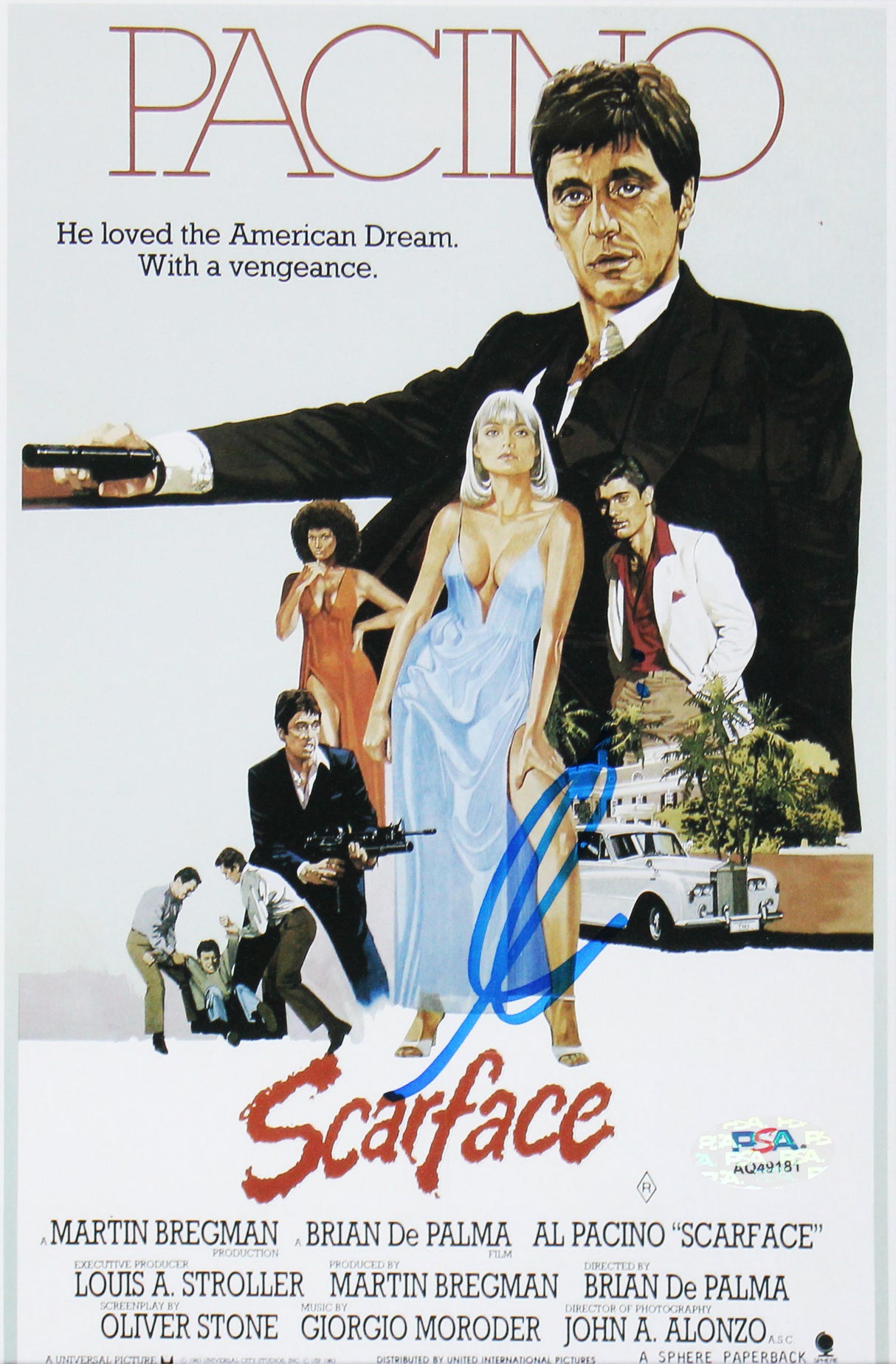 Al Pacino Scarface Authentic Signed 8x10 Framed Photo PSA/DNA #AQ49181