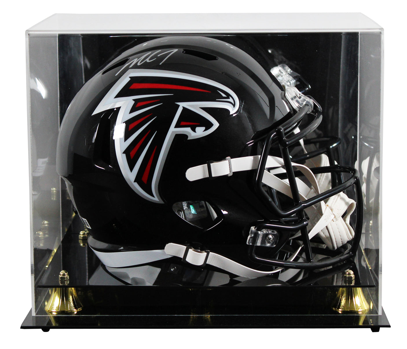 Falcons Michael Vick Signed 2003-19 TB F/S Speed Rep Helmet W/ Case BAS Wit 2