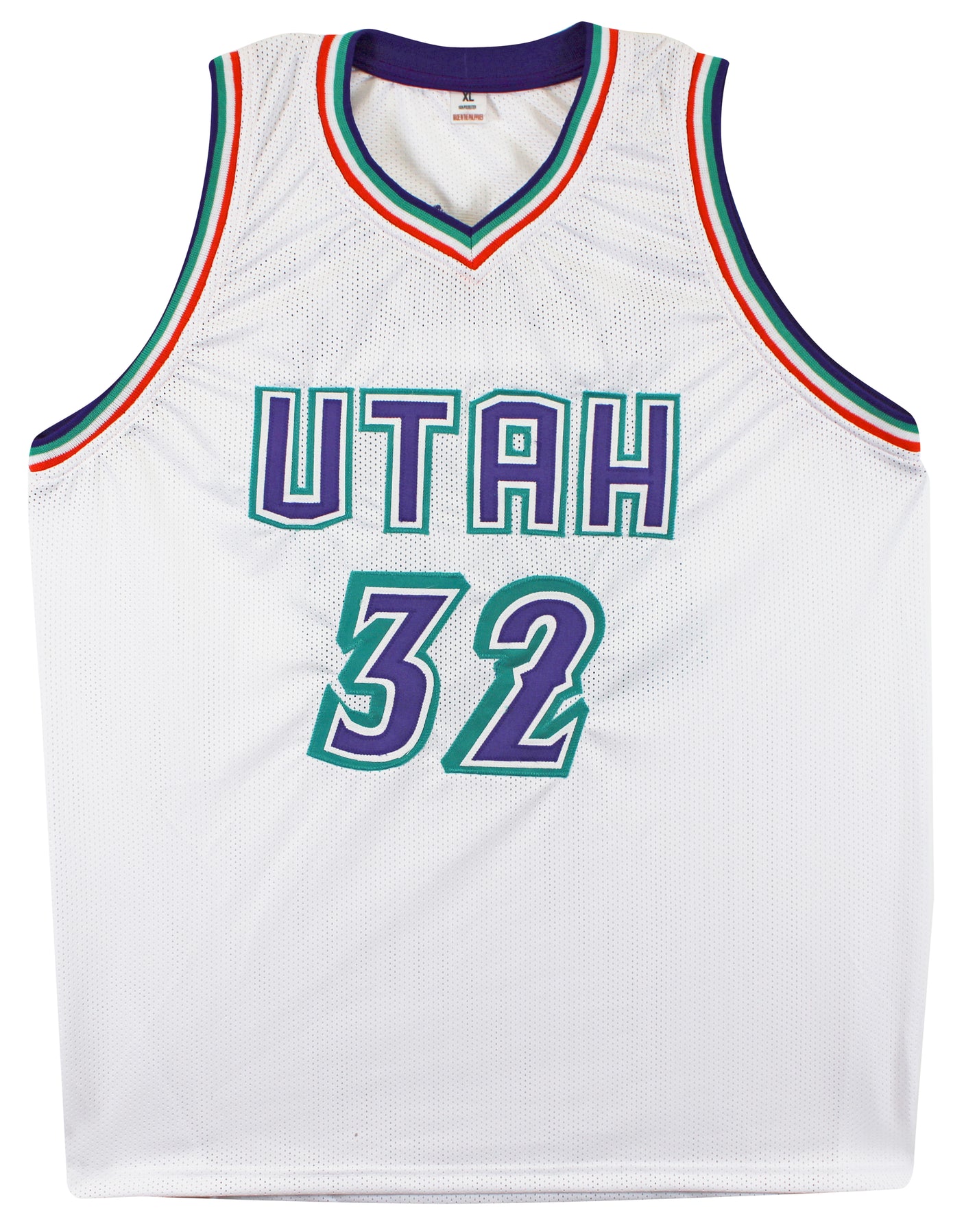 Karl Malone Authentic Signed White Pro Style Jersey Autographed BAS Witnessed