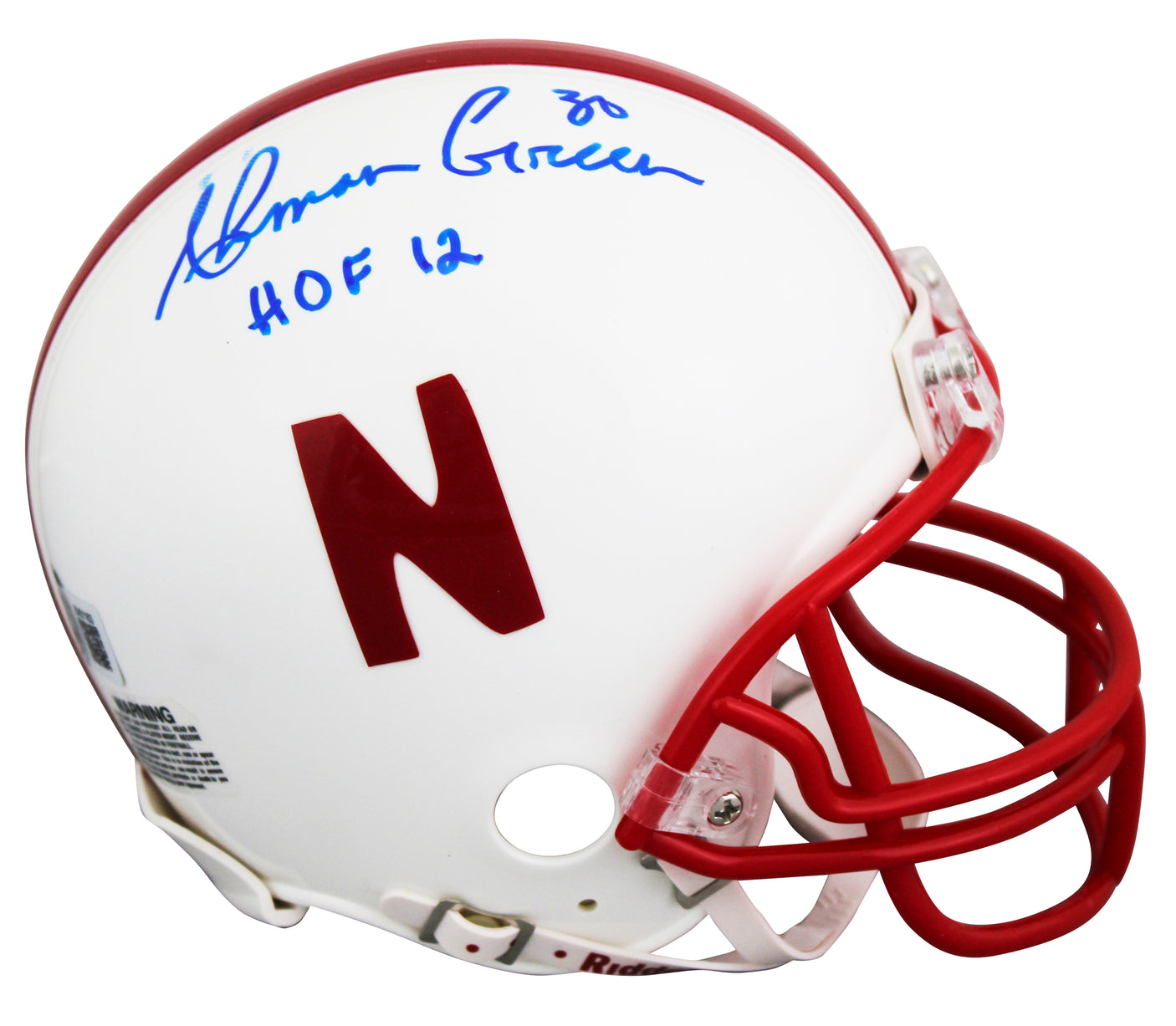 Nebraska Ahman Green HOF 12 Authentic Signed VSR4 Rep Mini Helmet W/ Case BAS