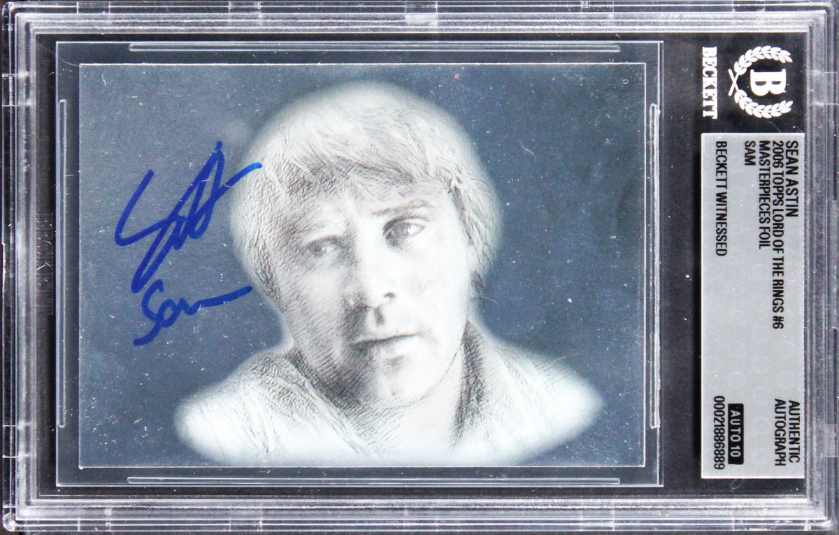 Sean Astin "Sam" Signed 2006 Topps LOTR MP Foil Silver #6 Card Auto 10! BAS Slab