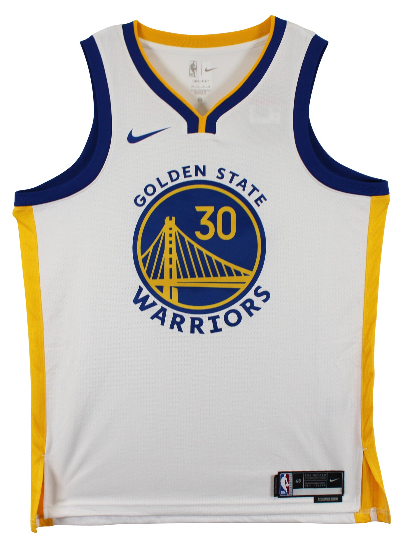 Warriors Stephen Curry Signed White Nike Association Edition Swingman Jersey JSA