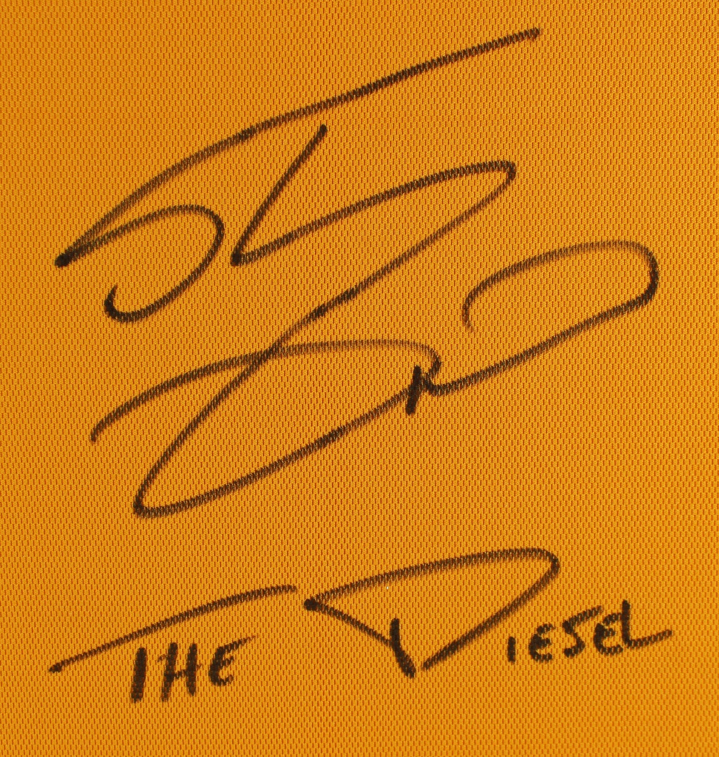 Shaquille O'Neal "Diesel" Signed Yellow M&N HWC Authentic Framed Jersey BAS Wit