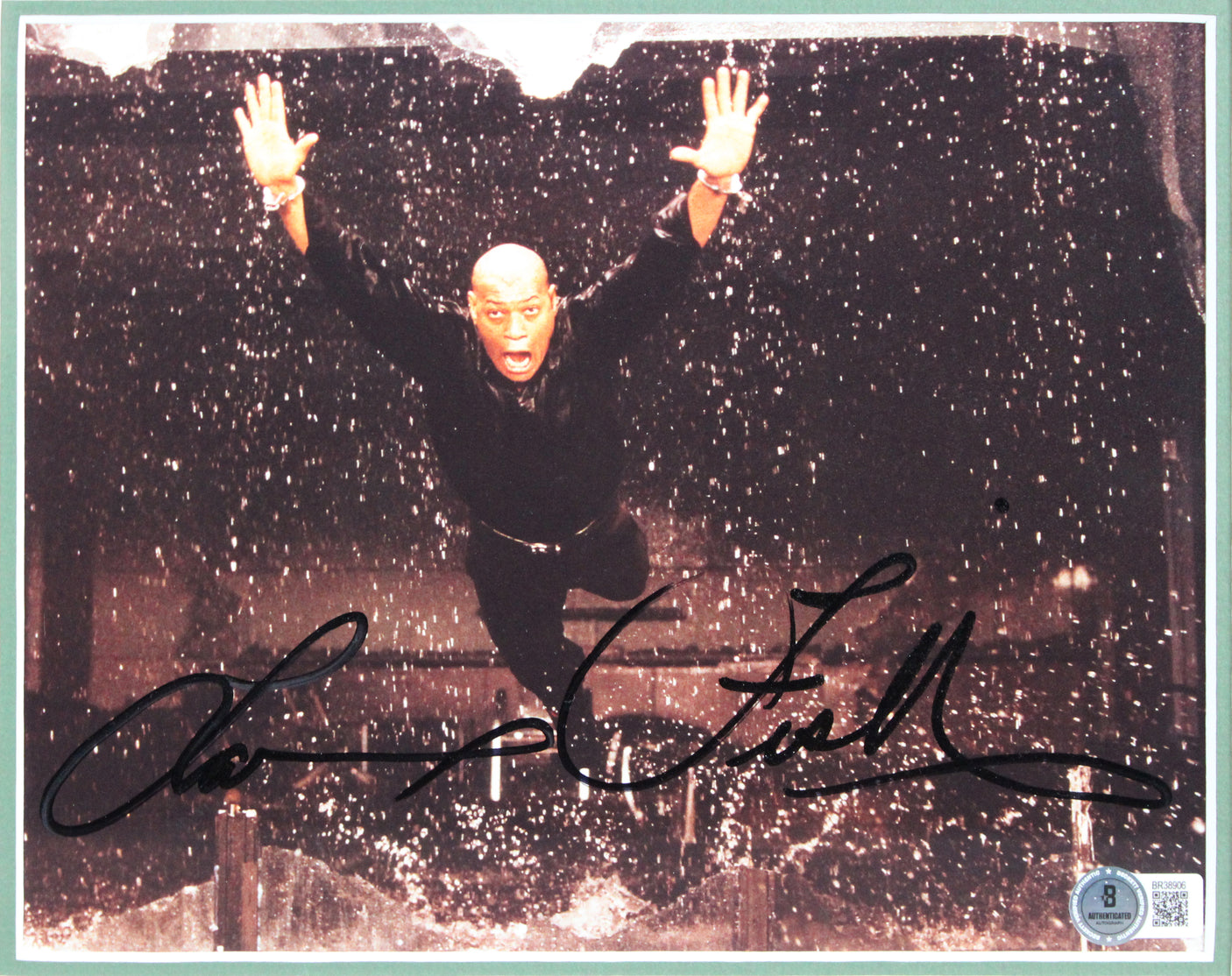 Keanu Reeves & Laurence Fishburne The Matrix Authentic Signed Framed Display BAS