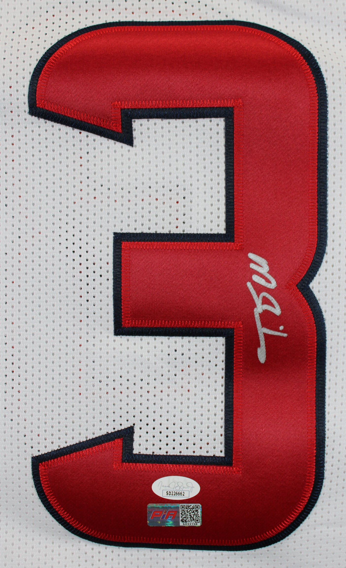 Tank Dell Authentic Signed White Pro Style Jersey Autographed JSA