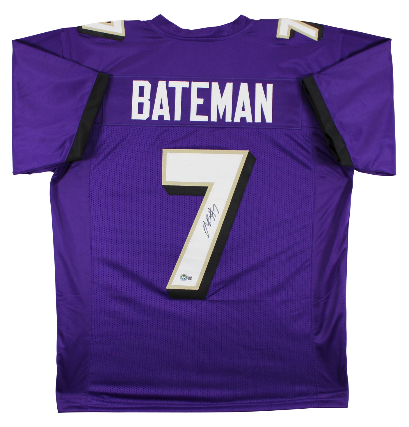 Rashod Bateman Authentic Signed Purple Pro Style Jersey BAS Witnessed