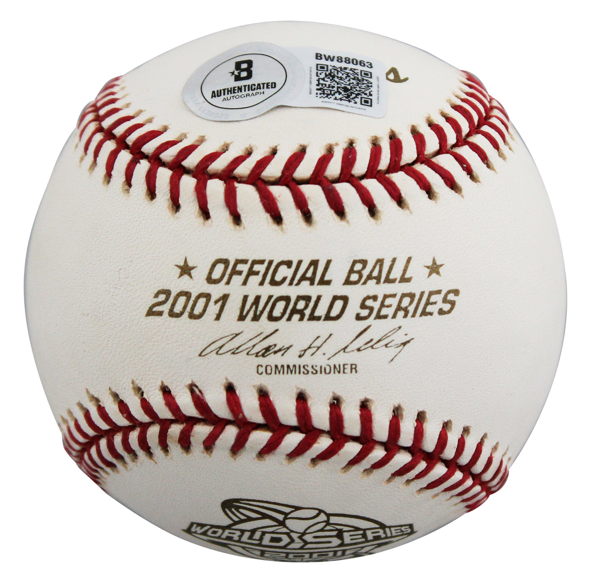 D-Backs Randy Johnson "WS MVP" Signed 2001 WS Logo OML Baseball BAS #BW88063