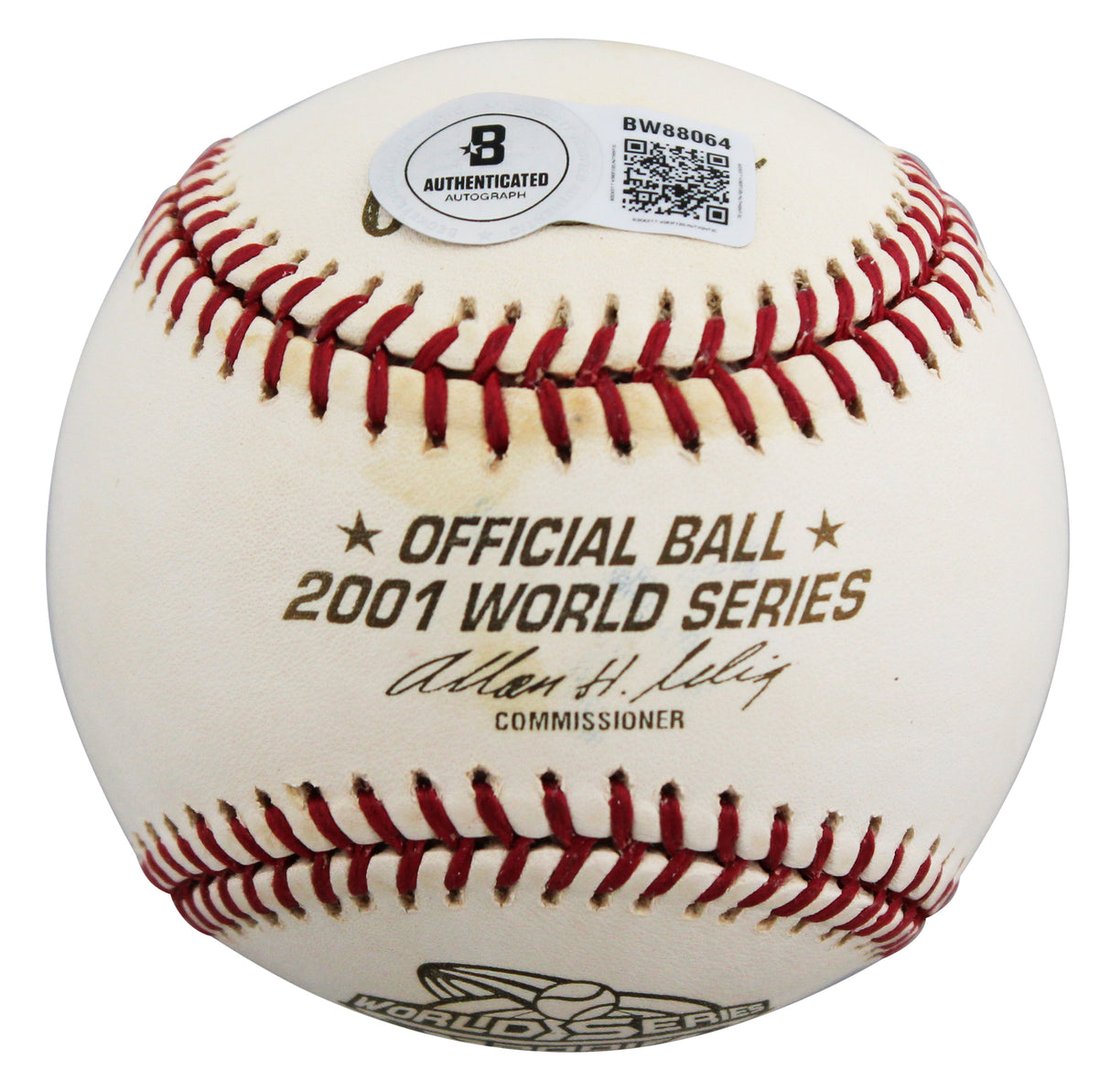 D-Backs Randy Johnson "WS MVP" Signed 2001 WS Logo OML Baseball BAS #BW88064