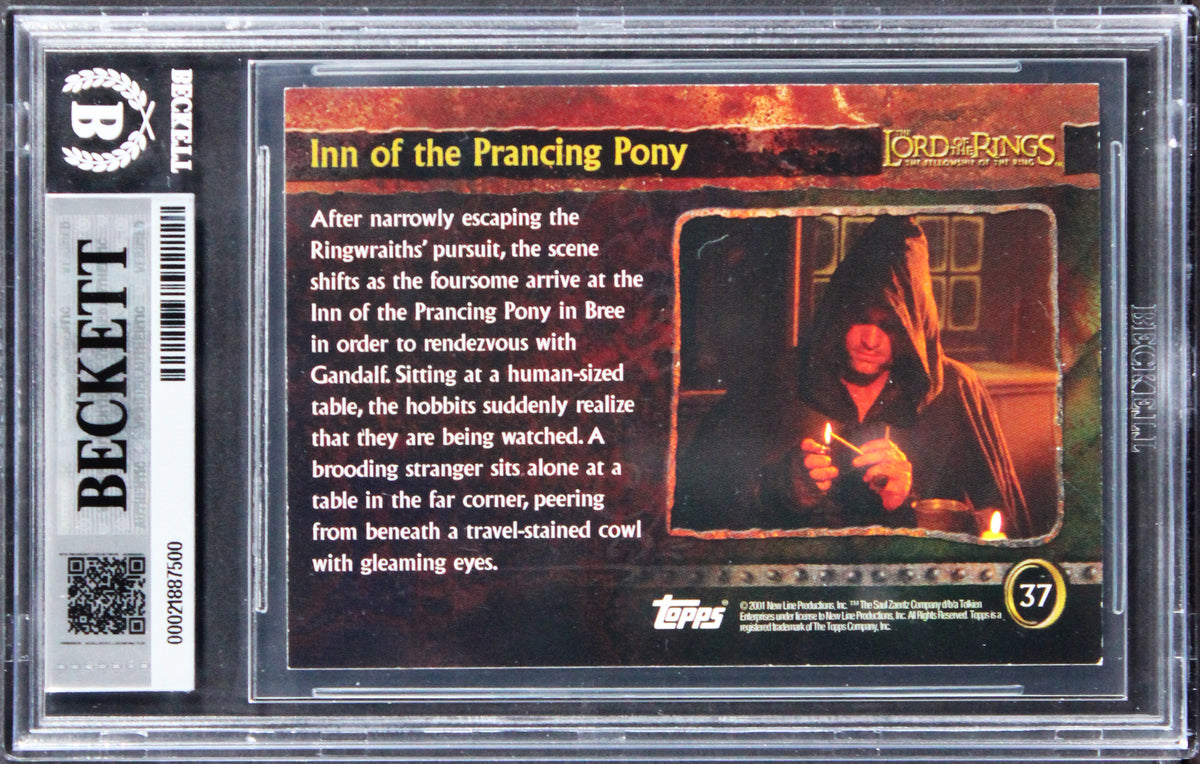 Elijah Wood & Sean Astin Signed 2001 Topps LOTR #37 Card Auto 10! BAS Slabbed