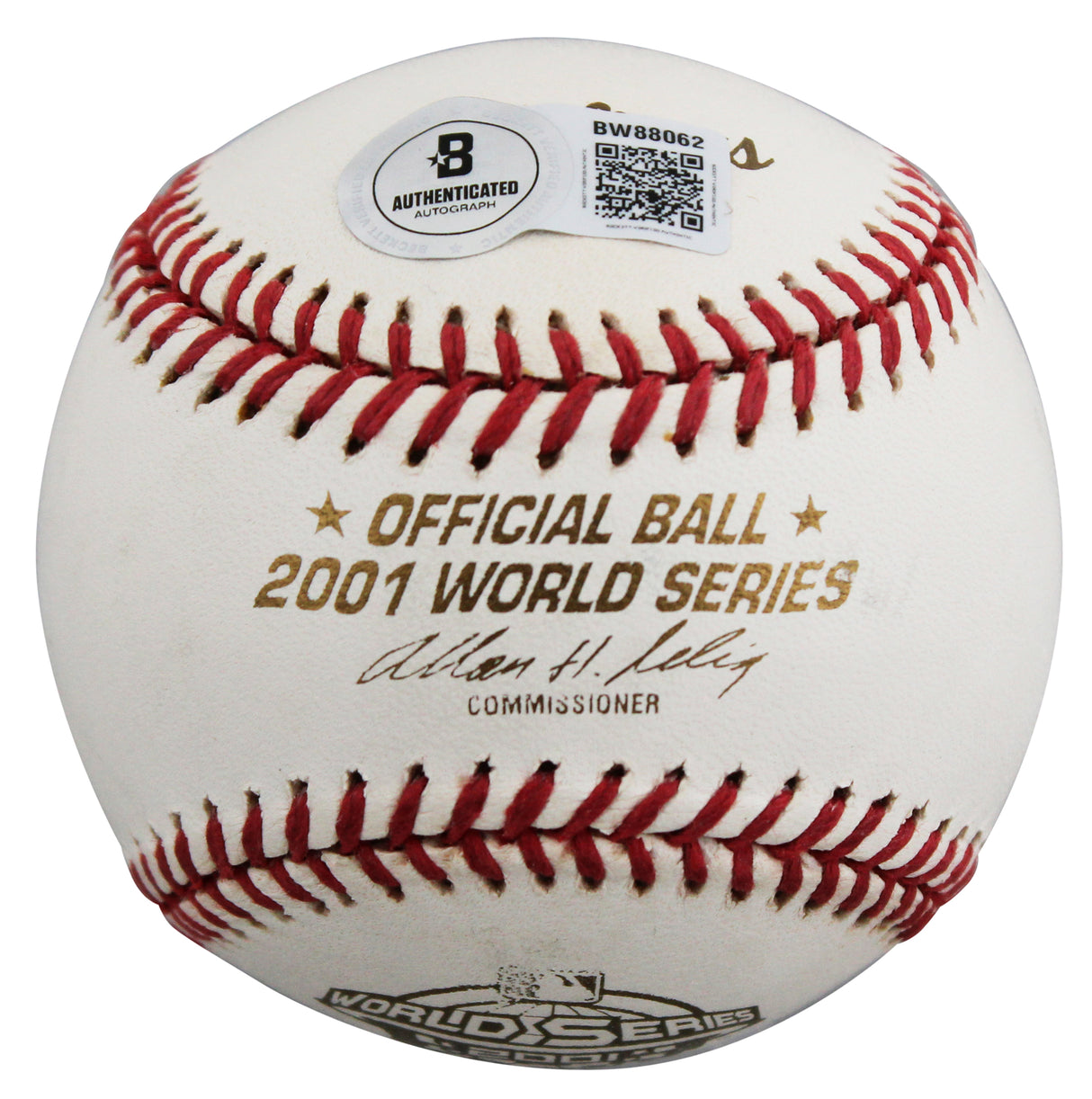 D-Backs Randy Johnson "WS MVP" Signed 2001 WS Logo OML Baseball BAS #BW88062