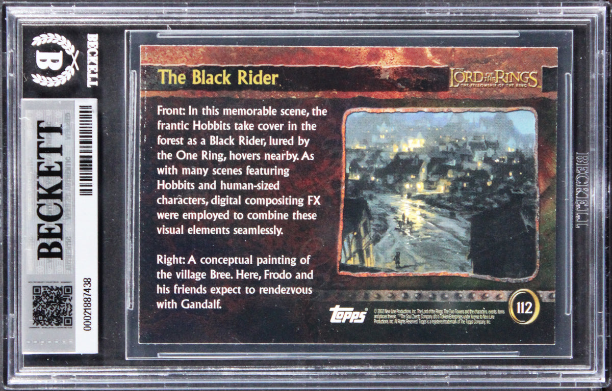 Wood & Astin "2x Insc" Signed 2002 Topps LOTR Update #112 Card Auto 10! BAS Slab