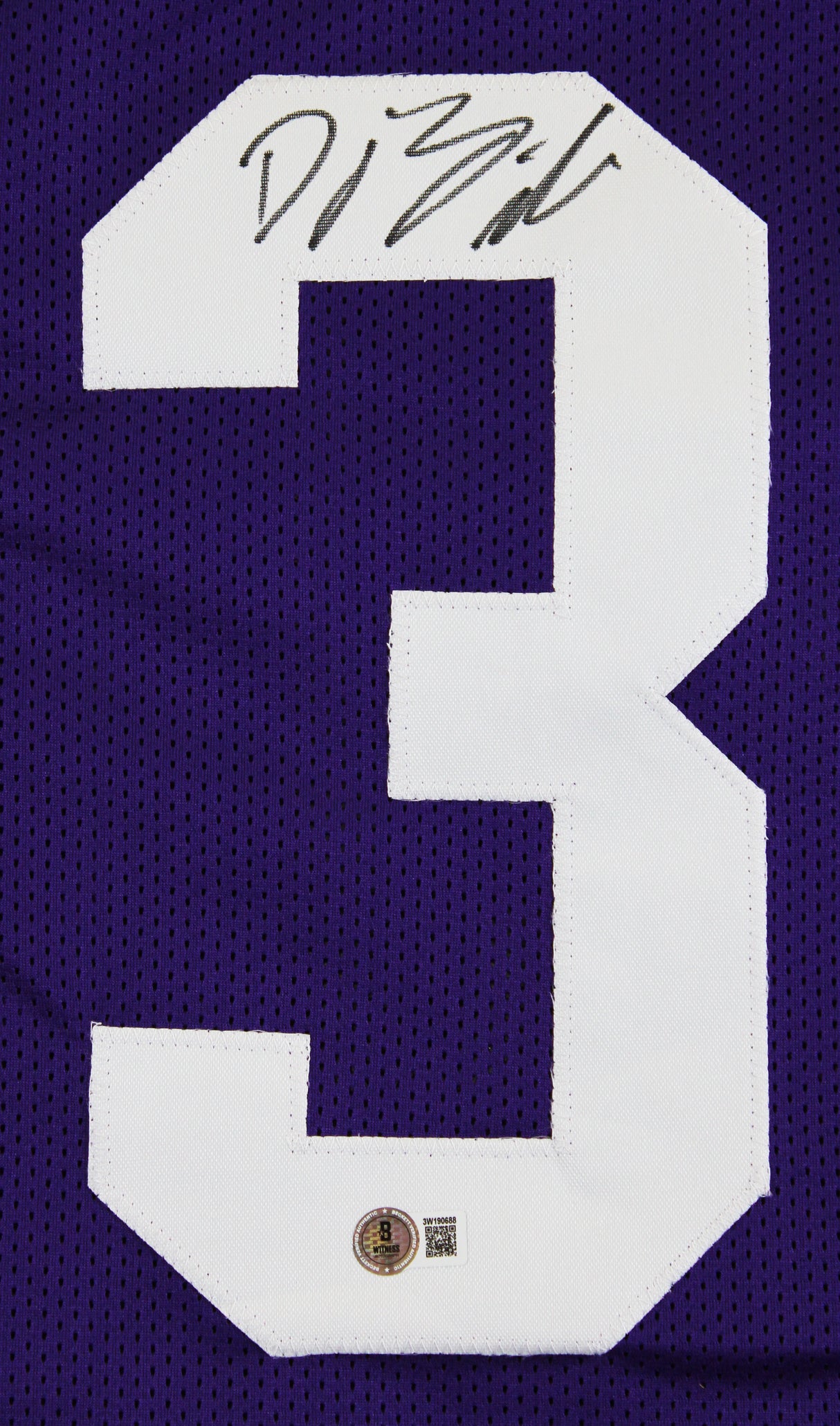 Kansas State D.J. Giddens Authentic Signed Purple Pro Style Jersey BAS Witnessed