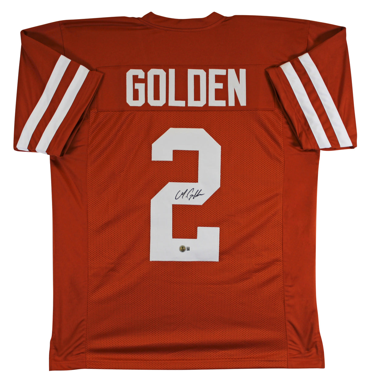 Texas Matthew Golden Authentic Signed Burnt Orange Pro Style Jersey BAS Witness