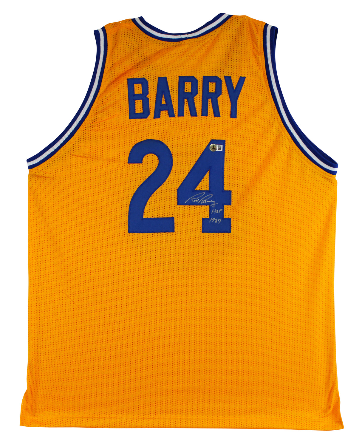 Rick Barry "HOF 1987" Authentic Signed Yellow Pro Style Jersey BAS Witnessed