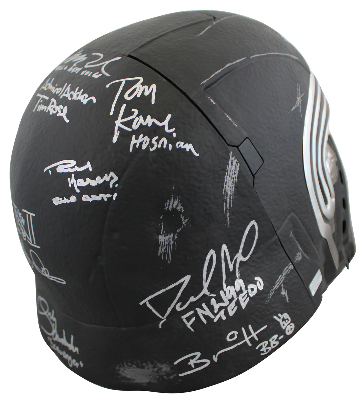 Star Wars (13) Driver, Herring, Towersey, Rose Signed Kylo Ren FS Helmet BAS